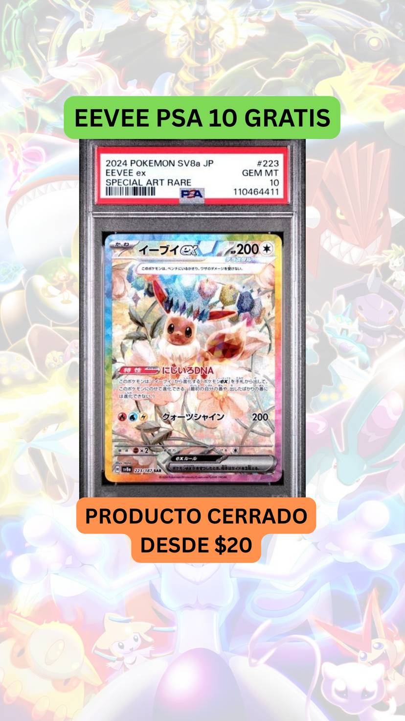 🚨PRODUCTO CERRADO desde $20🚨EEVEE PSA 10 GRATIS
