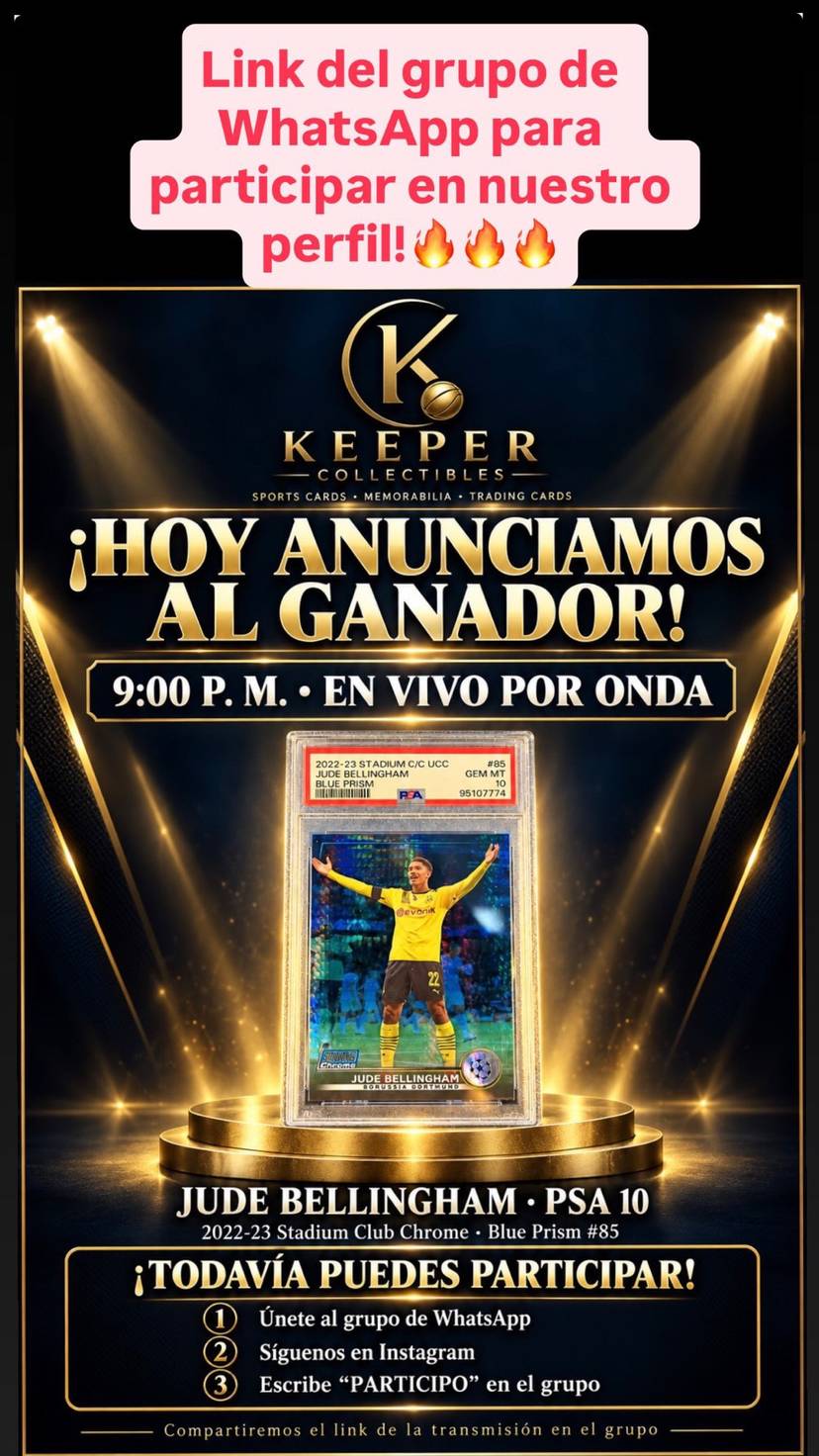 Anuncio ganador de la rifa Bellingham PSA 10