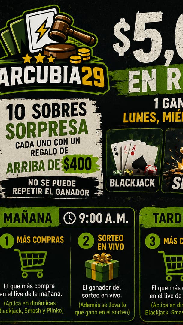 Buenas tardes con Arcubia29 y seguimos con los $5 mil de regalos 