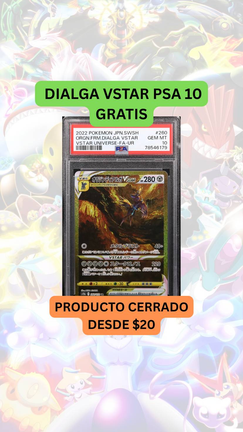 🚨PRODUCTO CERRADO DESDE $20🚨DIALGA PSA 10 GRATIS