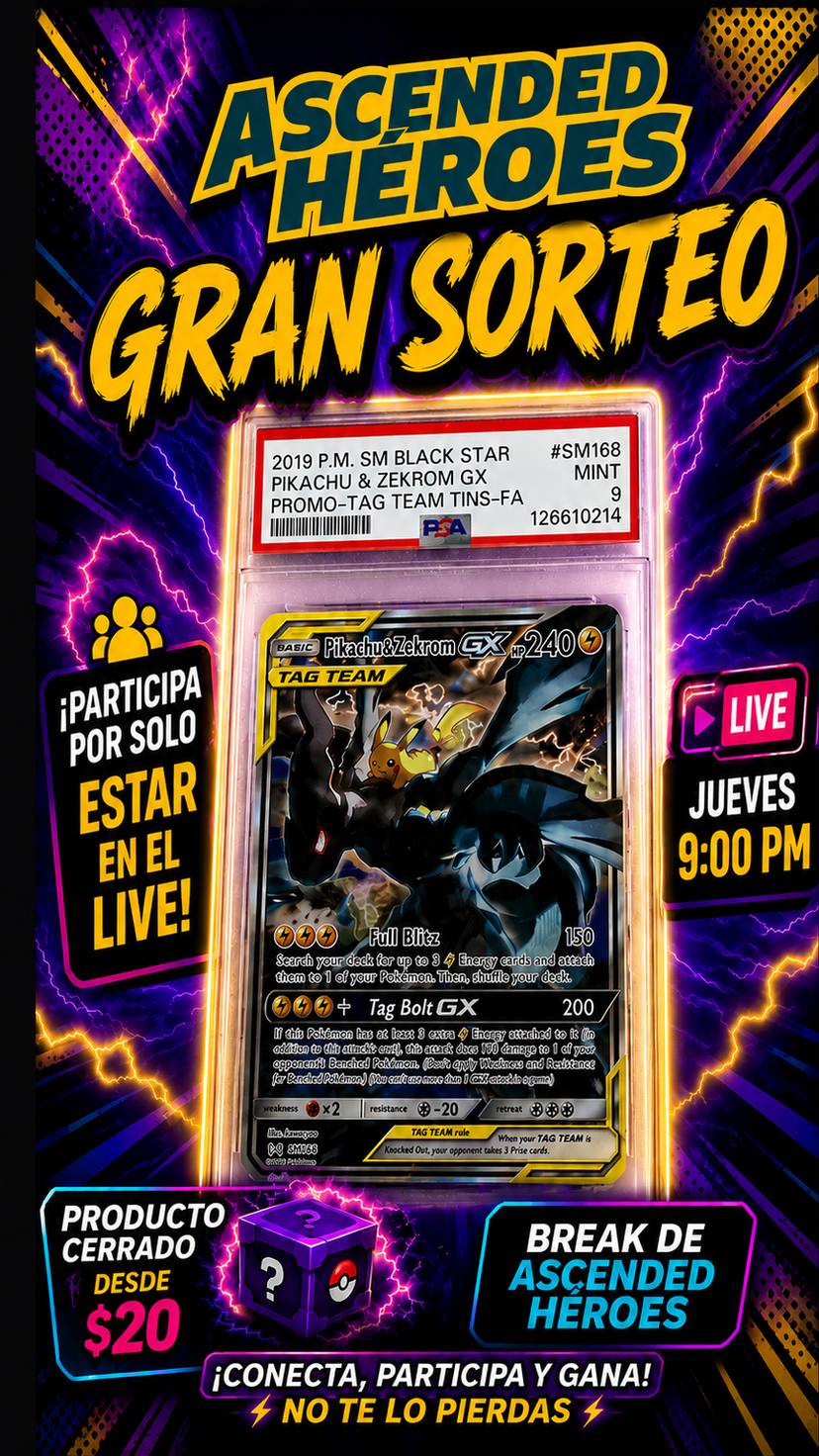 Pikachu & Zekrom PSA 9 gratis !! 