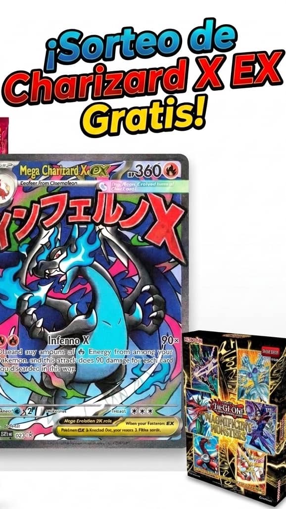 POKEMON, YUGIOH, RIFTBOUND Y CHARIZARD X EX GRATIS