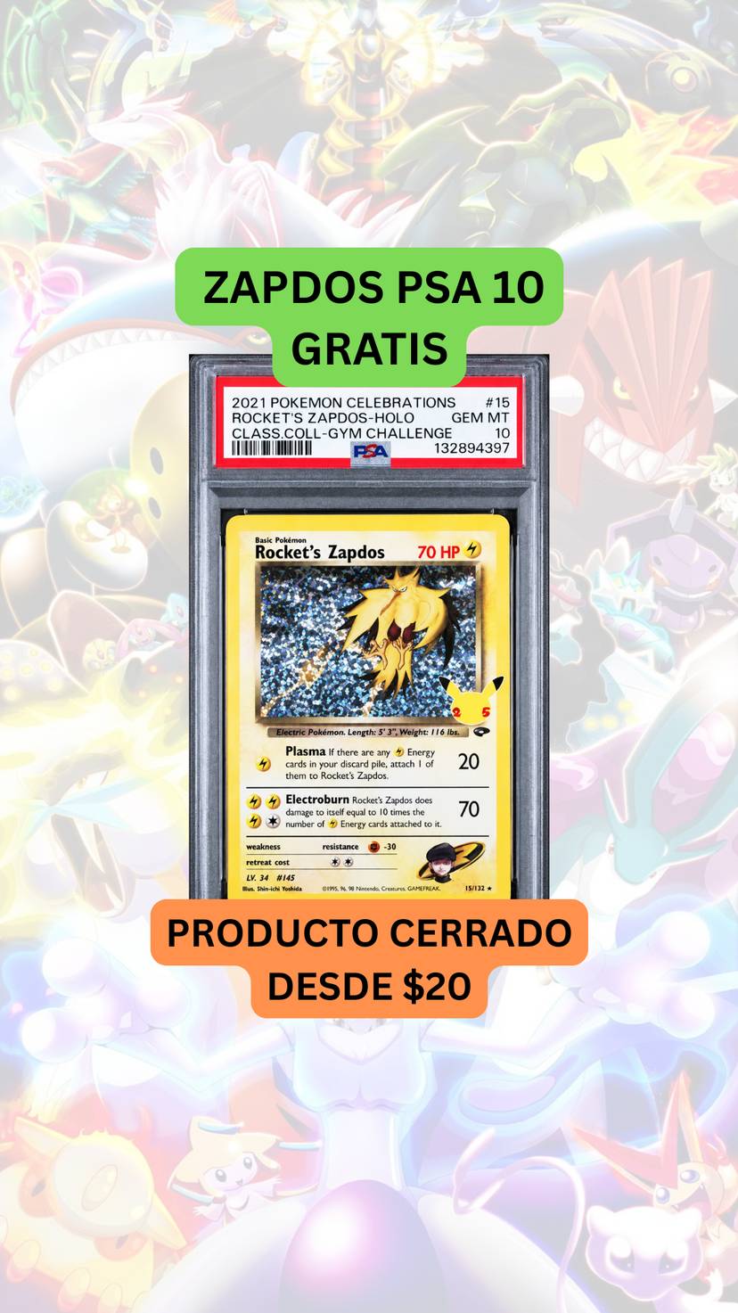 🚨PRODUCTO DESDE 20🚨ZAPDOS PSA 10 GRATIS