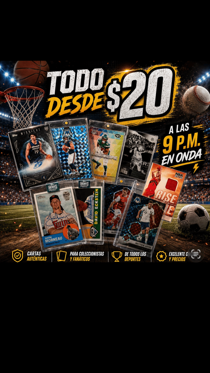 Singles NFL, NBA, MLB y Soccer desde $20🤩🤩