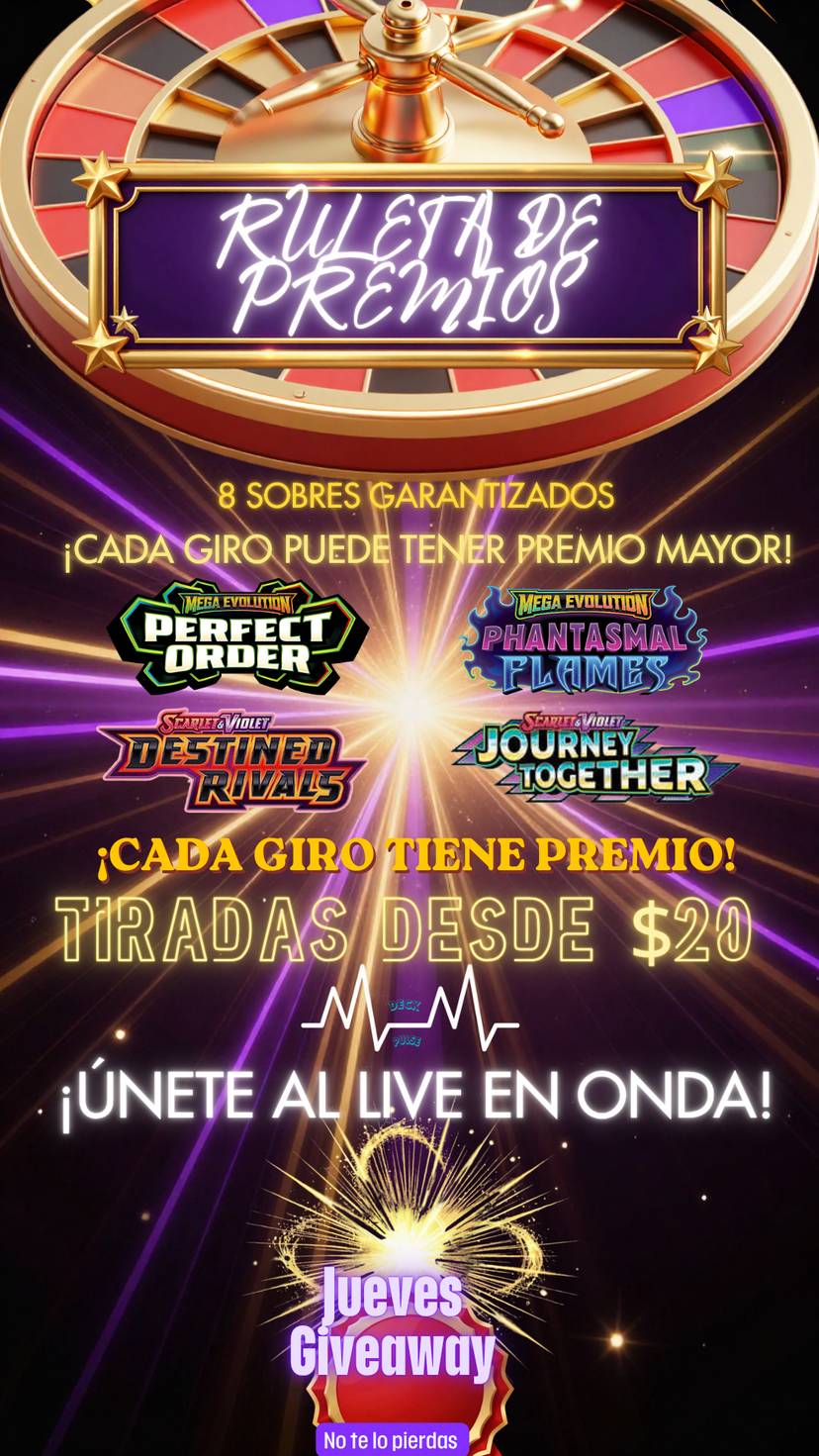 Ruleta Pokémon, más de 80 premios