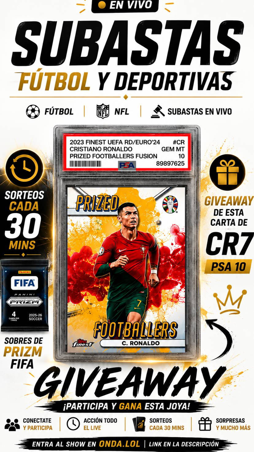 🔥 PRIMER LIVE CARD CAPITAL | Subastas + Prizm + Giveaway CR7 🐐