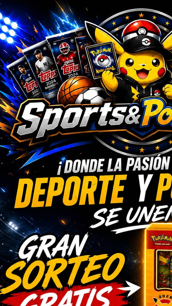 🔥"Primer Gran Sorteo Gratis" 🔥 Entra a este gran live de Sports&PokeTCG  y conoce más de estos productos⚽️🏈⚾️🐉🏟️⚡️🔥