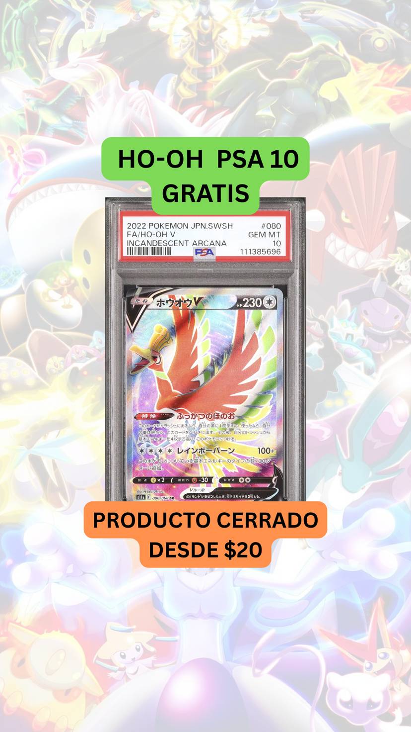 🚨BREAK Y PRODUCTO DESDE $20🚨HO-OH PSA 10 GRATIS