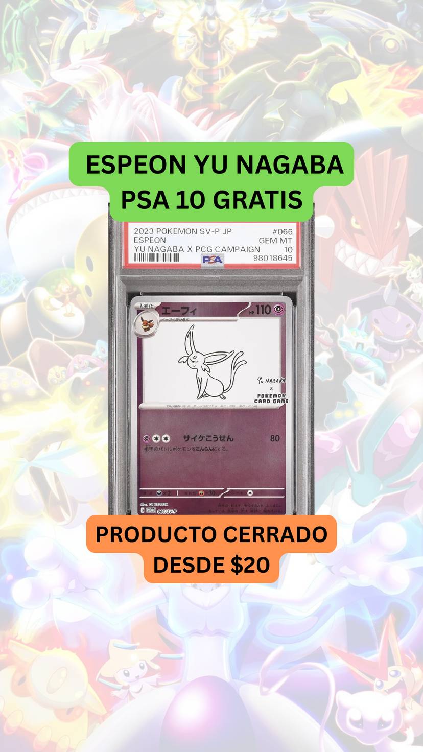 🚨PRODUCTO CERRADO DESDE $20🚨ESPEON YU NAGABA PSA 10 GRATIS