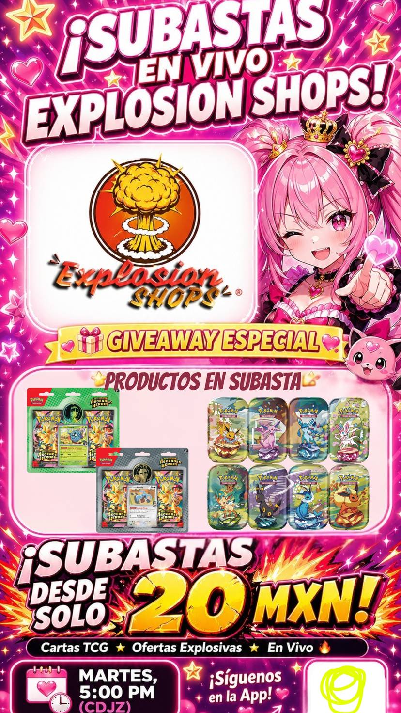 Subasta En Vivo Pokémon TCG - Prismatic Evolutions y Ascendant Heroes | Compra ya tu Carta Chase!