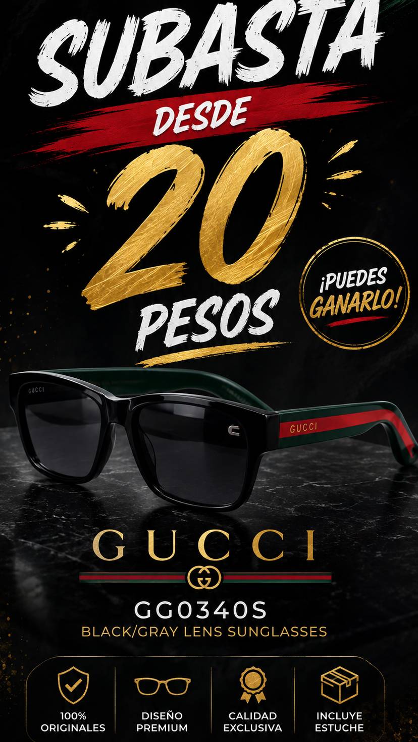 Lentes Gucci, Valor $4K, empezaré la subasta en $20 mxn