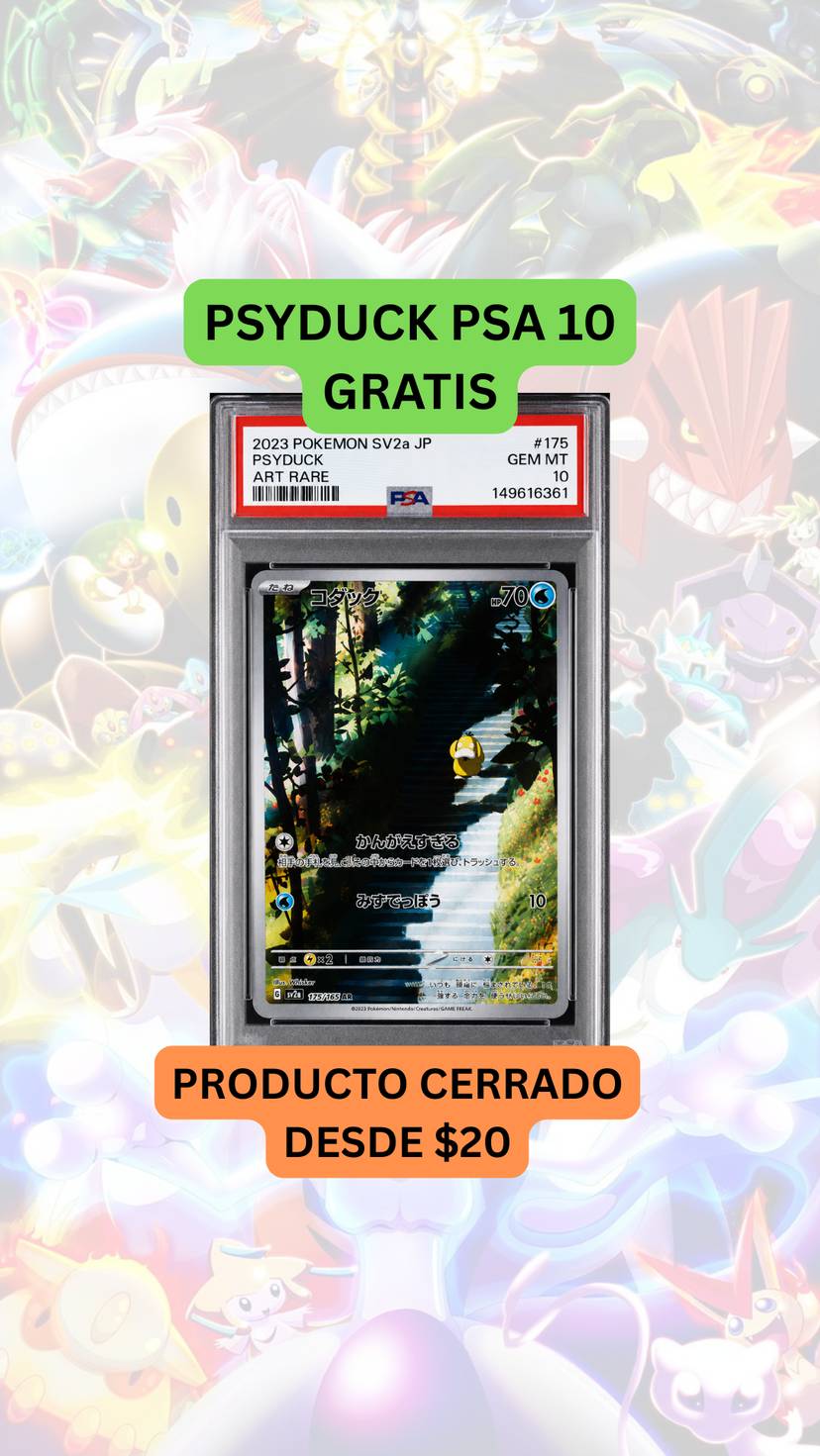 🚨Producto cerrado desde $20🚨PSYDUCK PSA 10 GRATIS