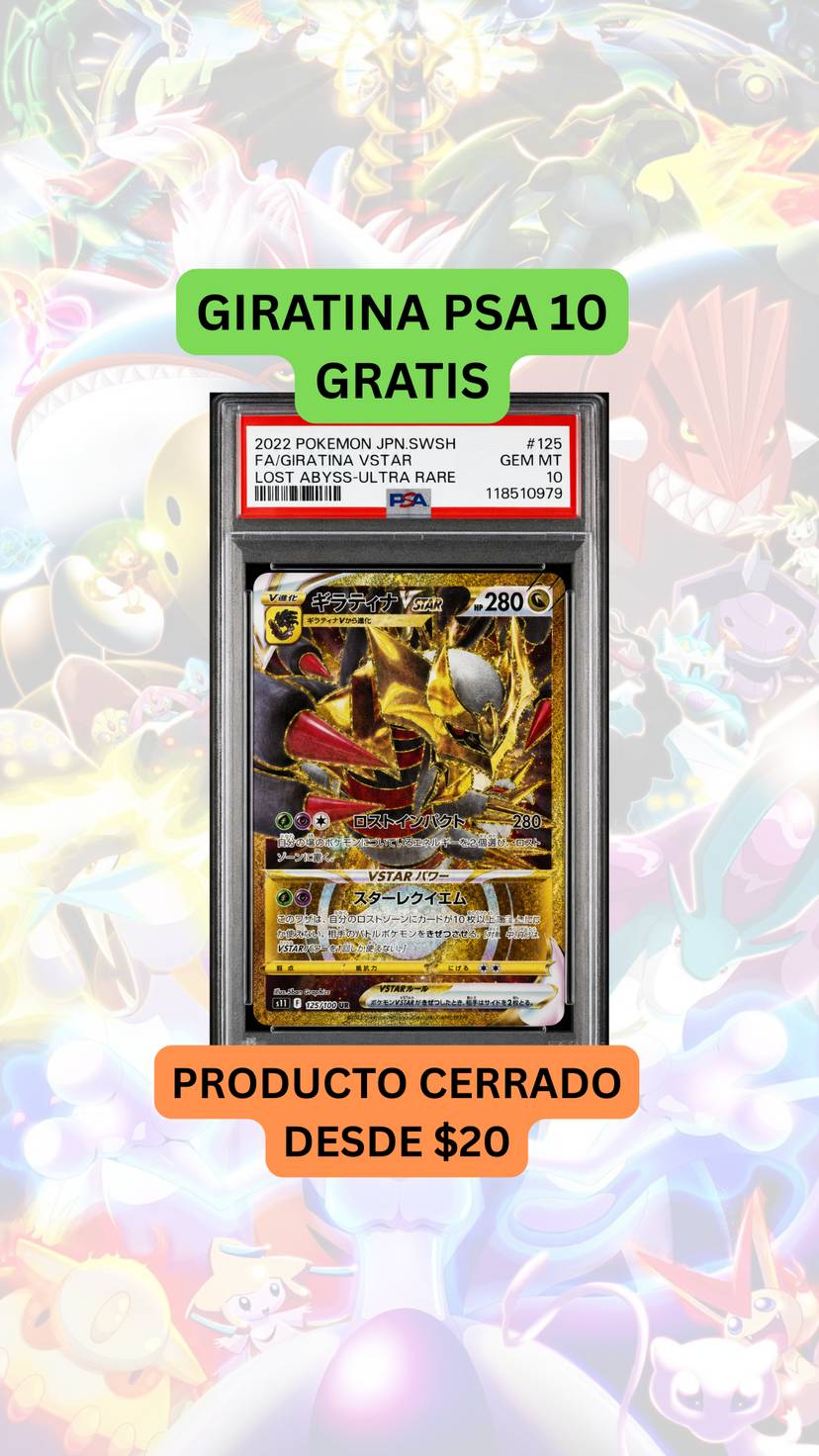 🚨PRODUCTO CERRADO DESDE $20🚨GIRATINA PSA 10 GRATIS🚨