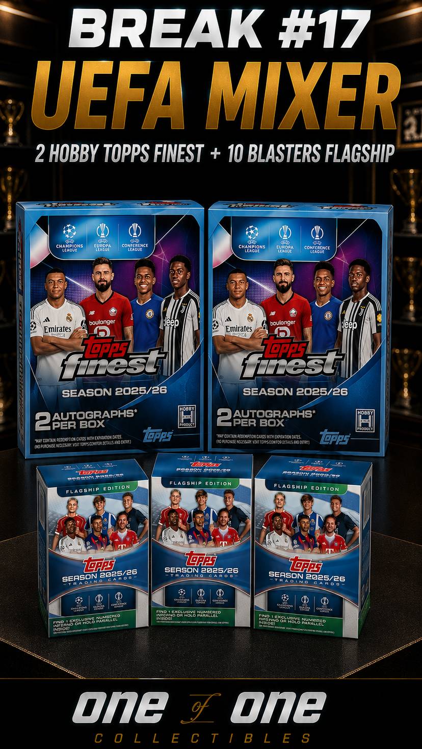 BREAK: 2 HOBBY TOPPS FINEST + 10 BLASTERS TOPPS FLAGSHIP UEFA