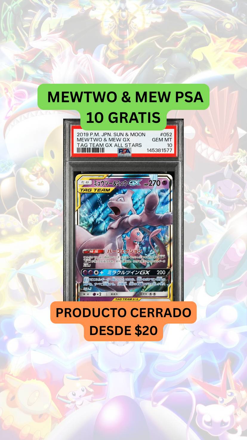 🚨PRODUCTO DESDE $20 🚨MEWTWO & MEW PSA 10 GRATIS