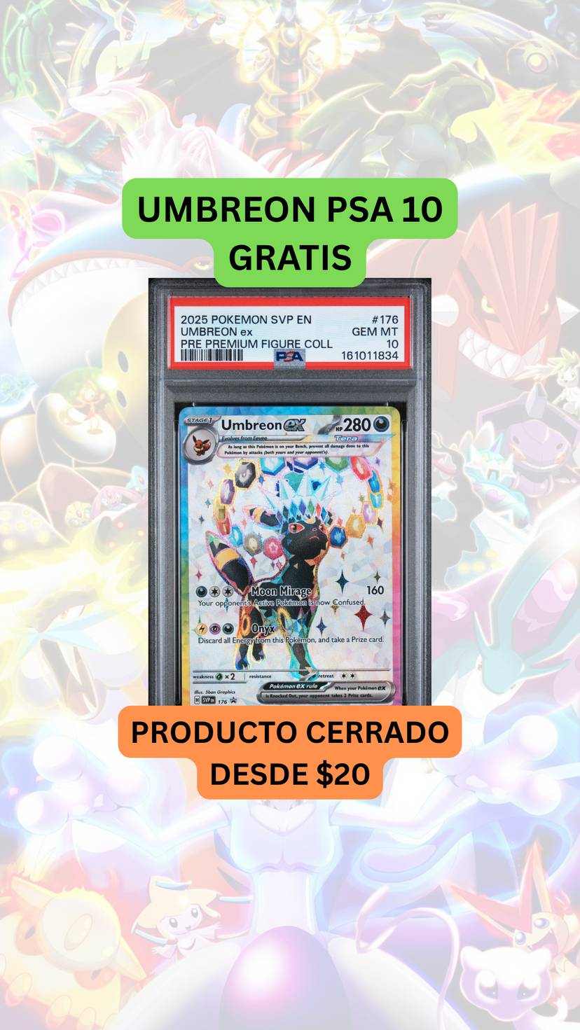 🚨PRODUCTO DESDE $20🚨UMBREON PSA 10 GRATIS