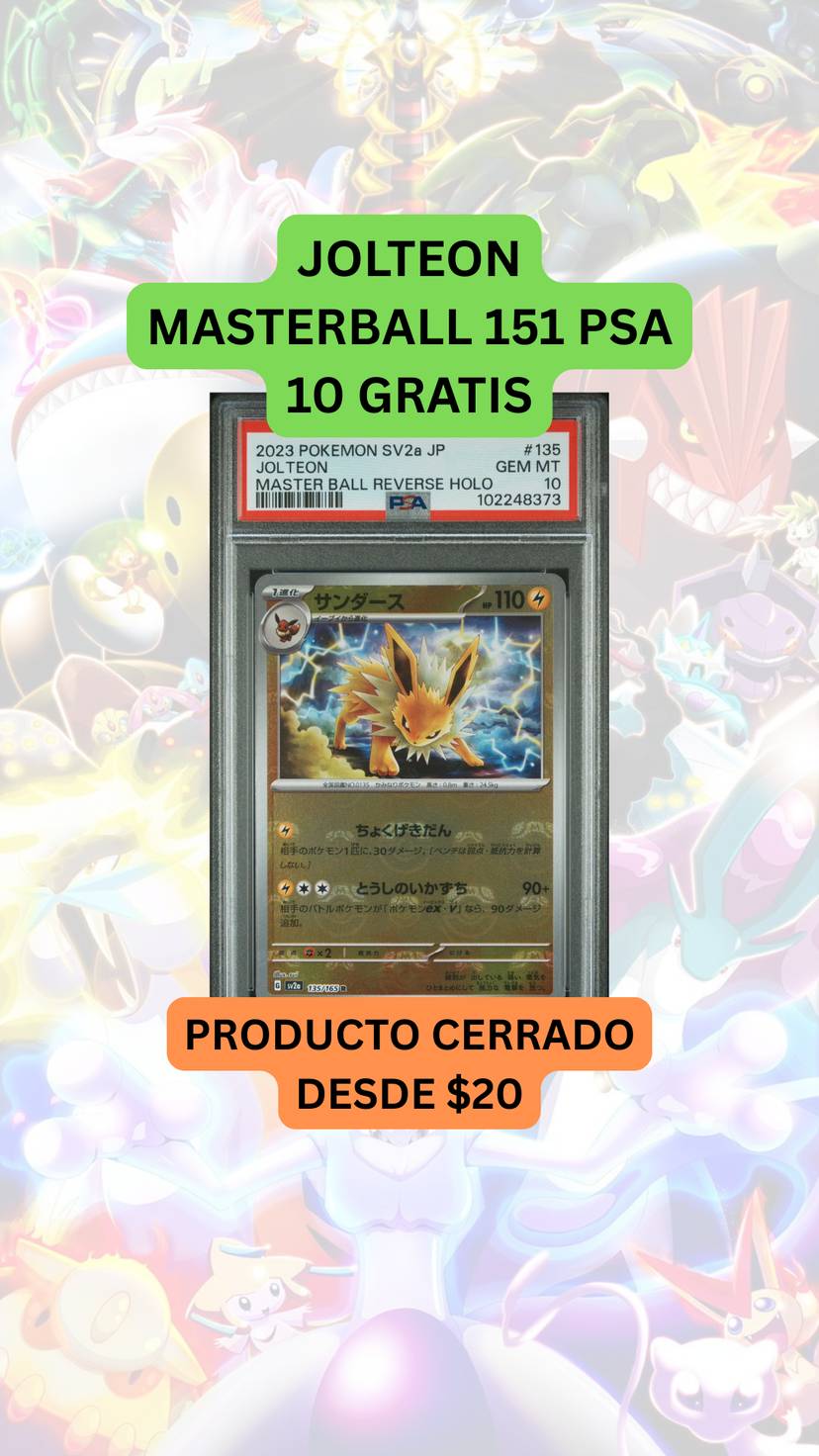 🚨PRODUCTO DESDE $20🚨JOLTEON 151 PSA 10 GRATIS🚨