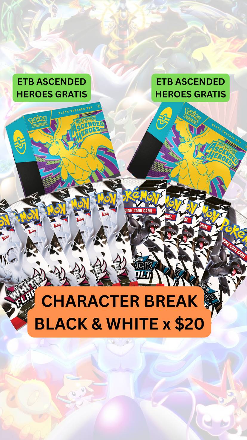 🚨Blackbolt + White Flare character break desde $20🚨 ETB ASCENDED GRATIS