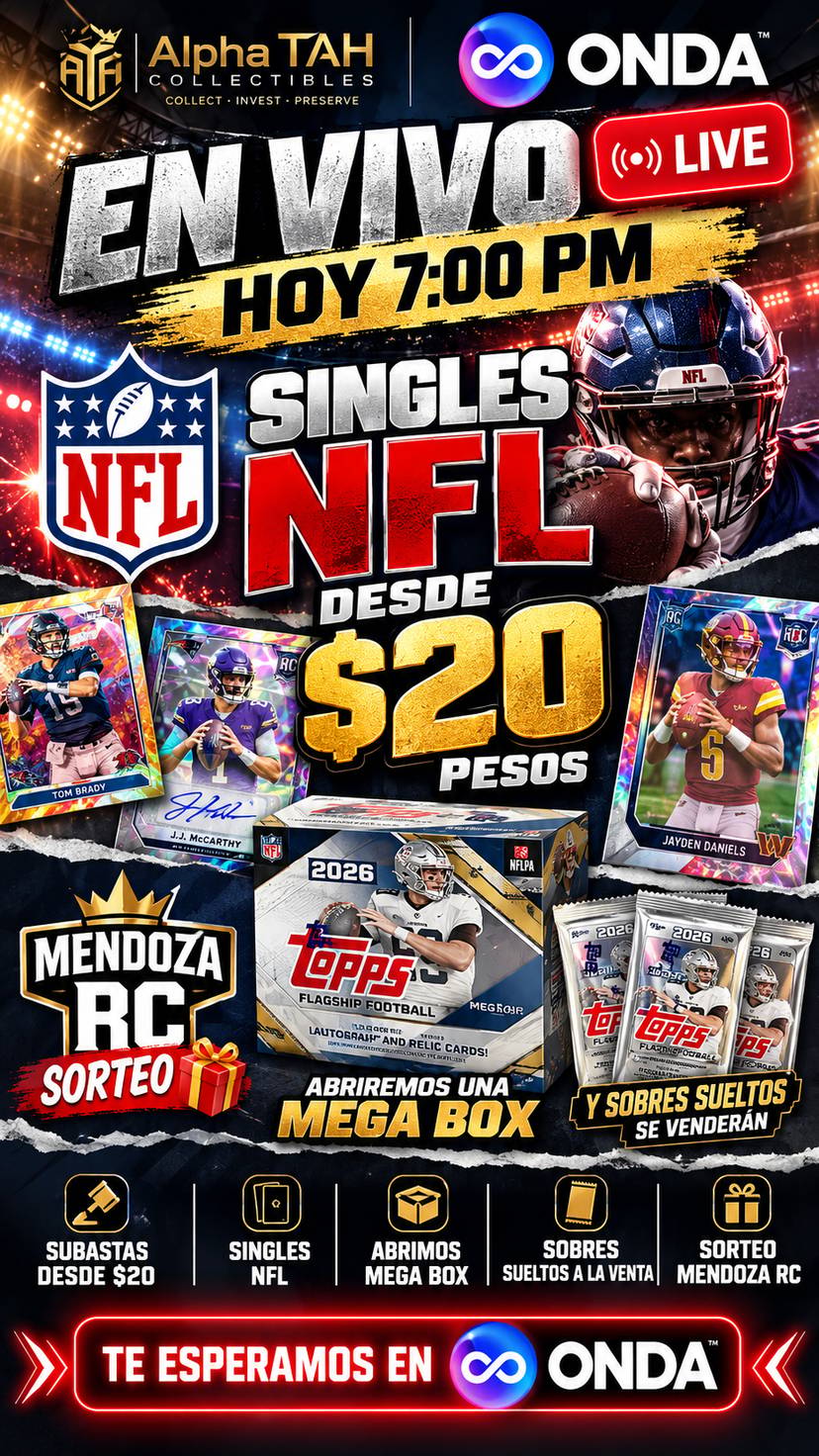 🏈🔥 NFL DESDE $20 | MEGA BOX EN VIVO + SORTEO MENDOZA RC 🎁