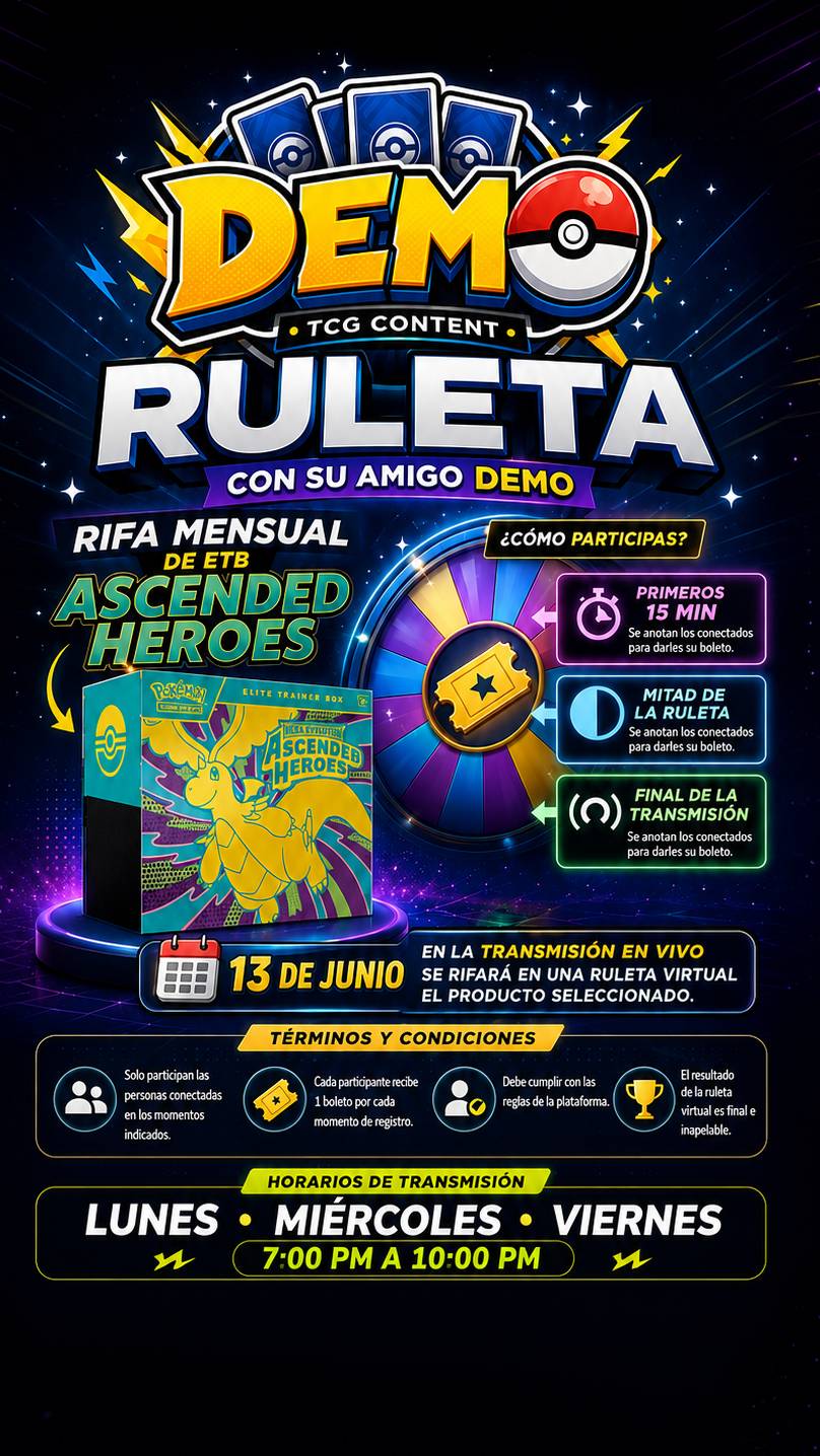 Ruleta desde $20 con el amigo Demo
