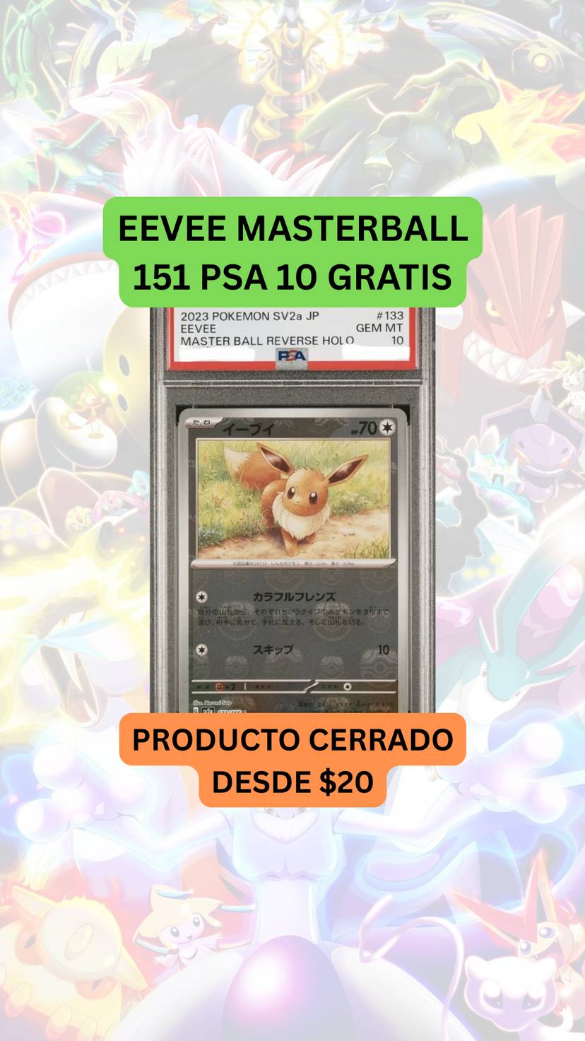 🚨PRODUCTO DESDE $20🚨EEVEE 151 PSA 10 GRATIS🚨