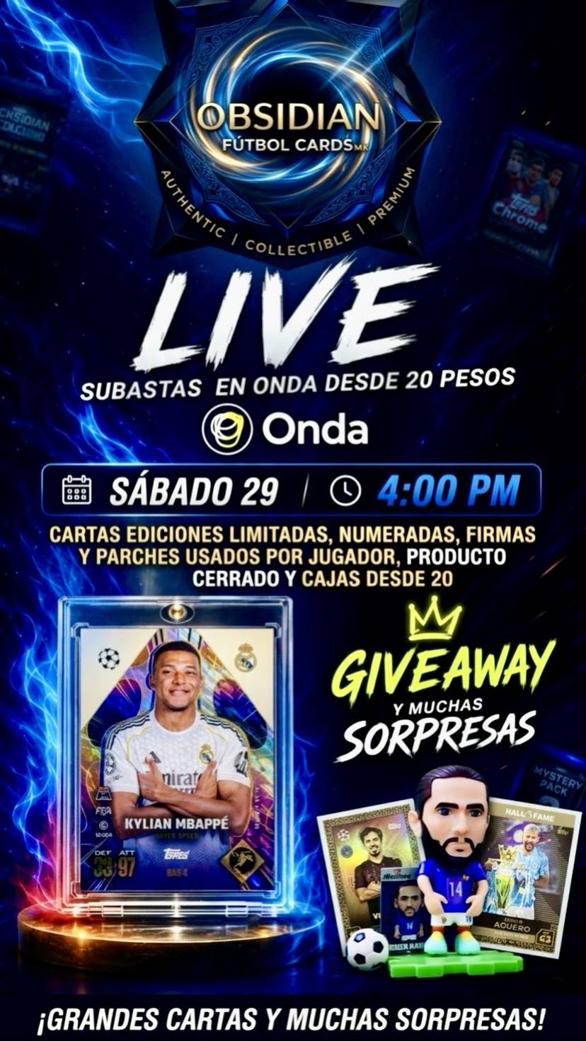 💥 GIVEAWAY MBAPPÉ 💎 + CARTAS LIMITADAS DESDE $20 + PRODUCTO SELLADO DESDE $20 🔥