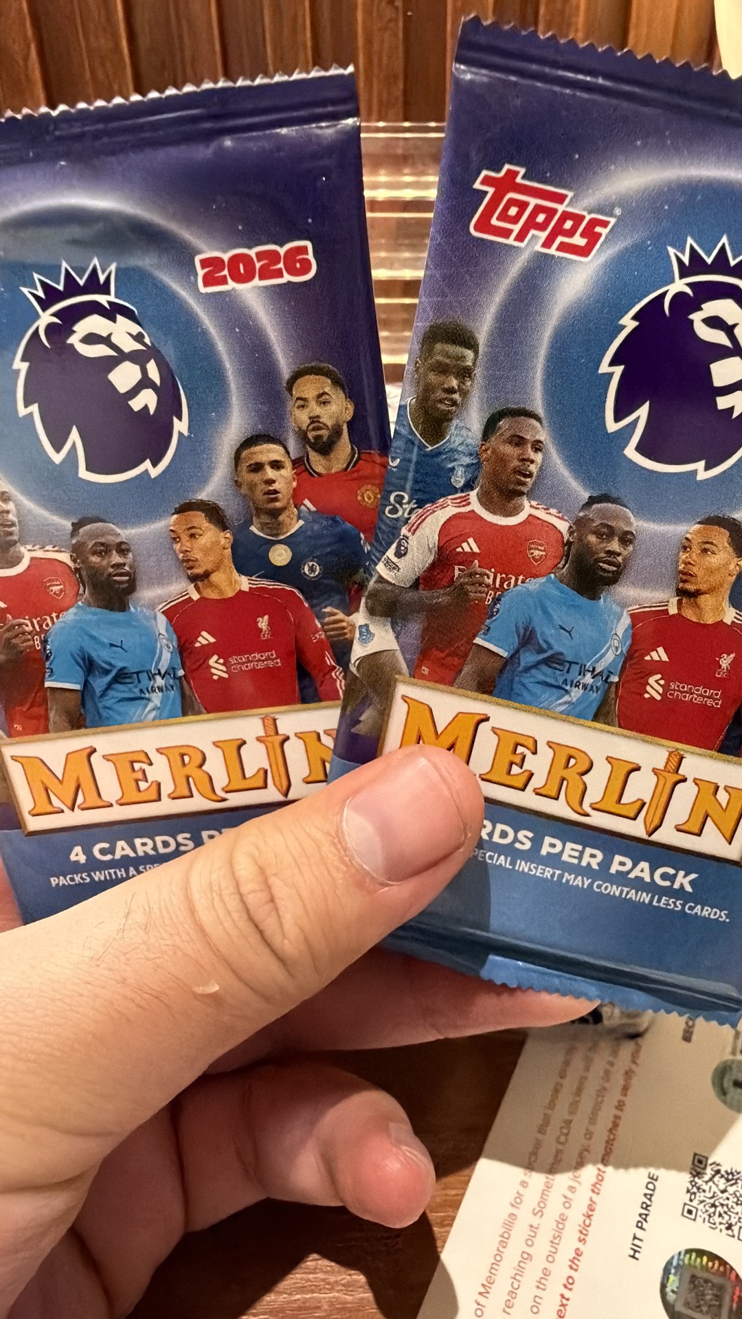 2 sobres de topps merlin PL SORTEO