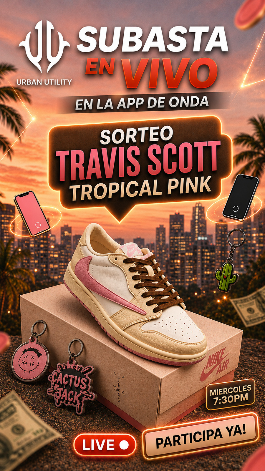 Jordan 1 Low Travis Scott Shy Pink