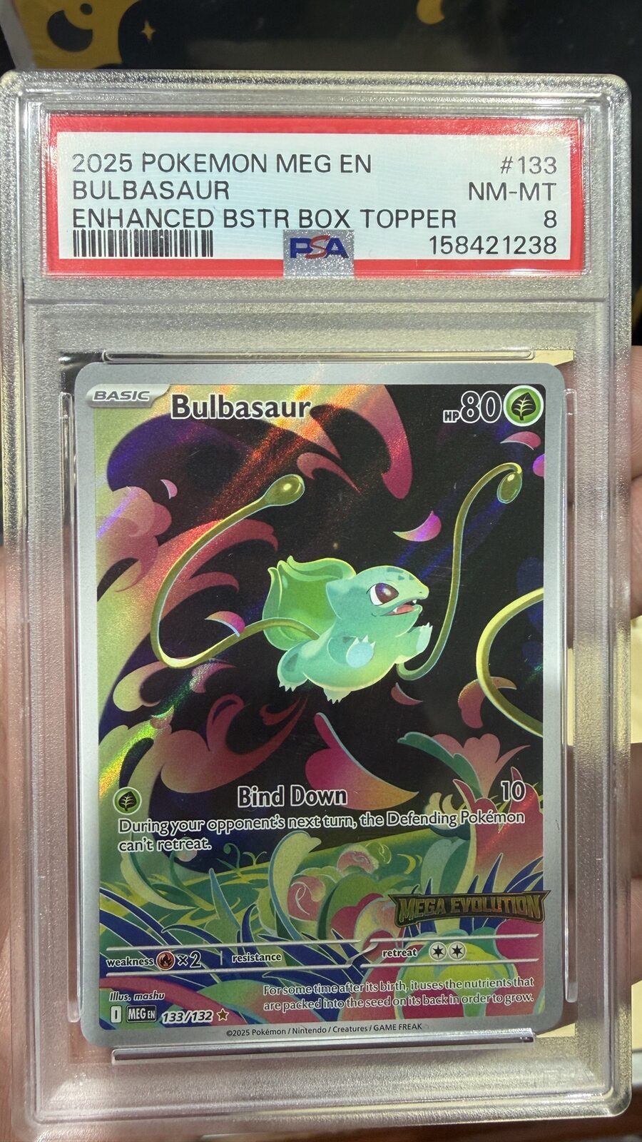 bulbasaur mega evolution promo PSA 8