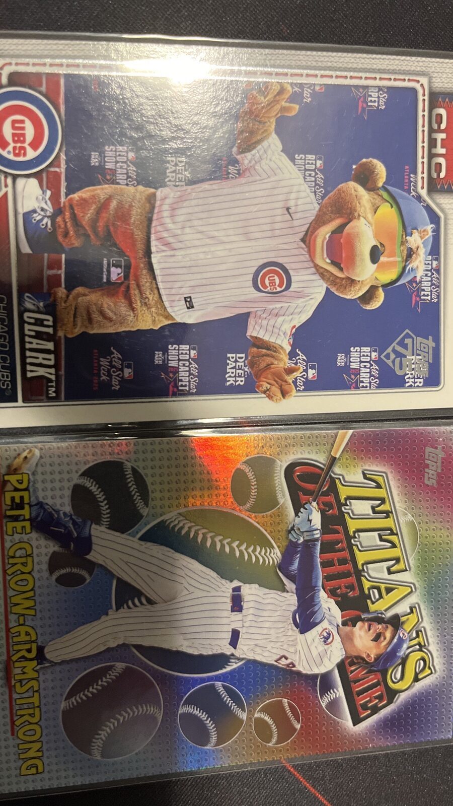 Tarjetas Topps Pete Crow-Armstrong y Clark