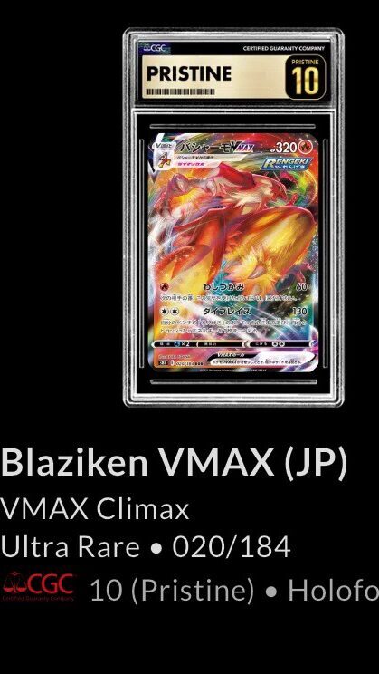 Blaziken CGC Pristine 10!! Se ve en la rifa!!