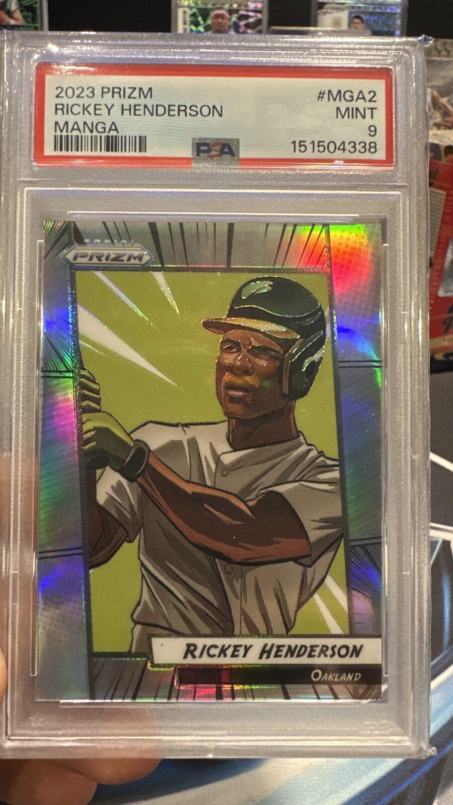 Rickey Henderson Panini Prizm Manga PSA 9