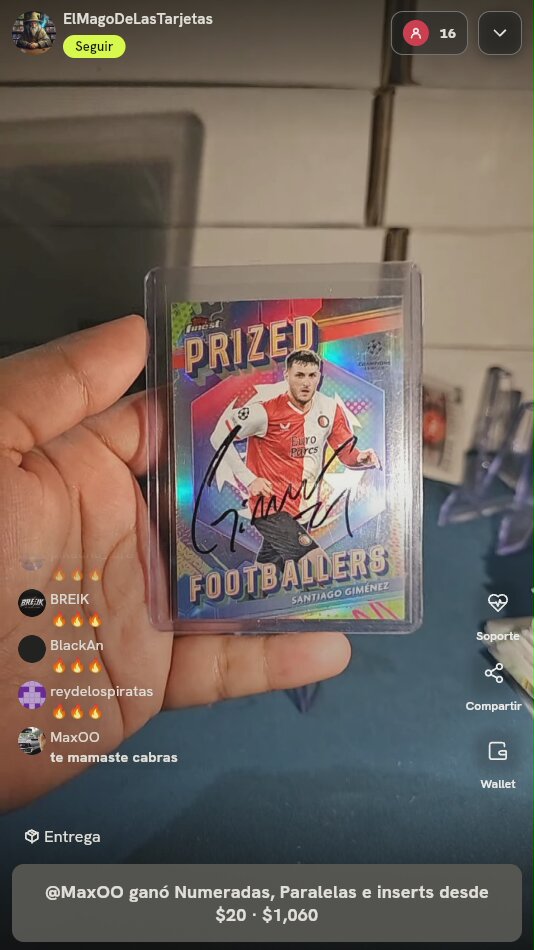 Santiago Giménez Topps Finest Autograph