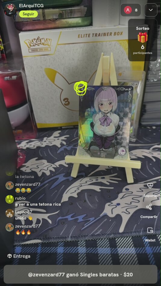 Carta coleccionable estilo anime