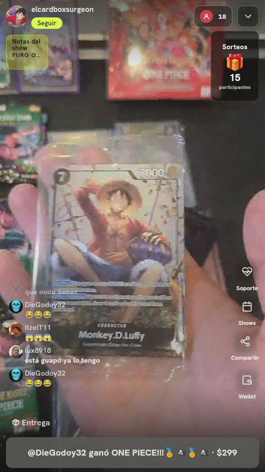 Carta Monkey D Luffy Graduada