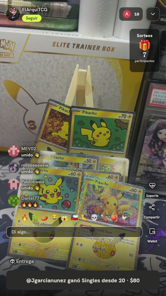 Lote de Cartas Pikachu