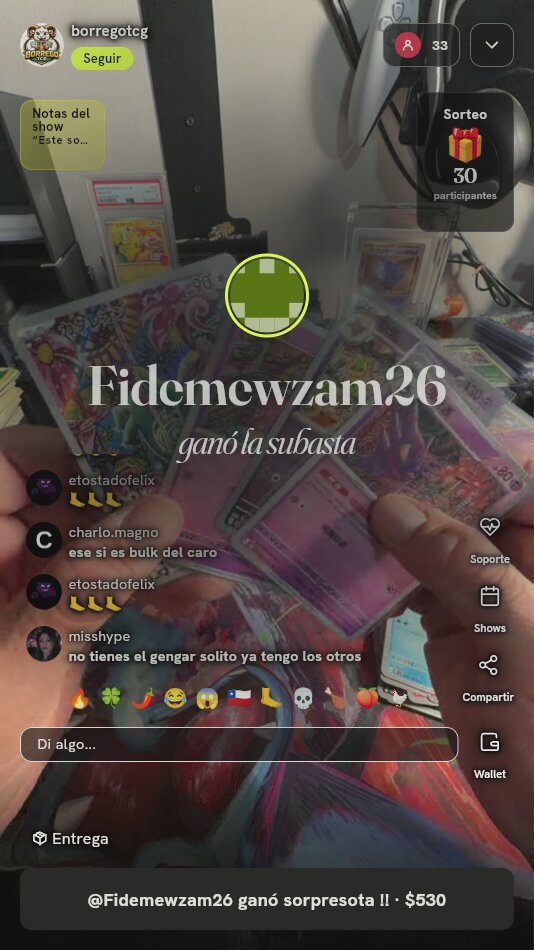 Lote cartas Pokémon Gastly Gengar