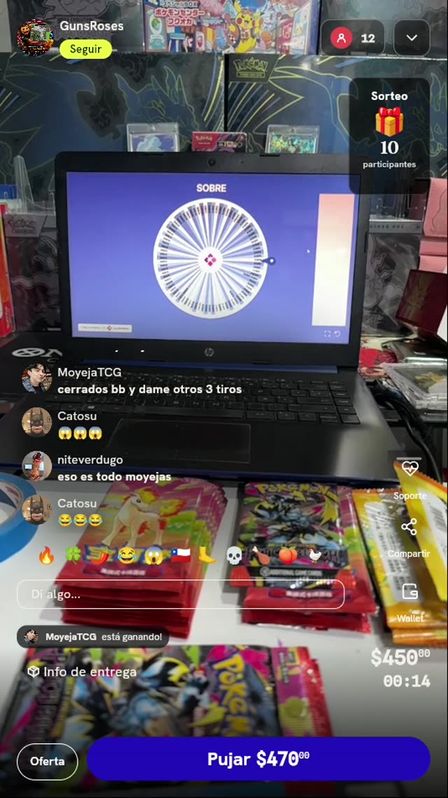 Tiros de Ruleta Sobres Pokémon TCG