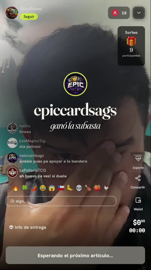 Subasta Pokémon TCG en Vivo