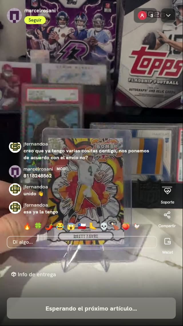 Carta Brett Favre Bomb Squad