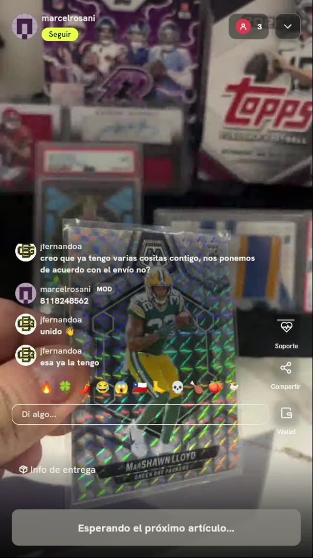 Carta Rookie MarShawn Lloyd 2024 Panini Mosaic