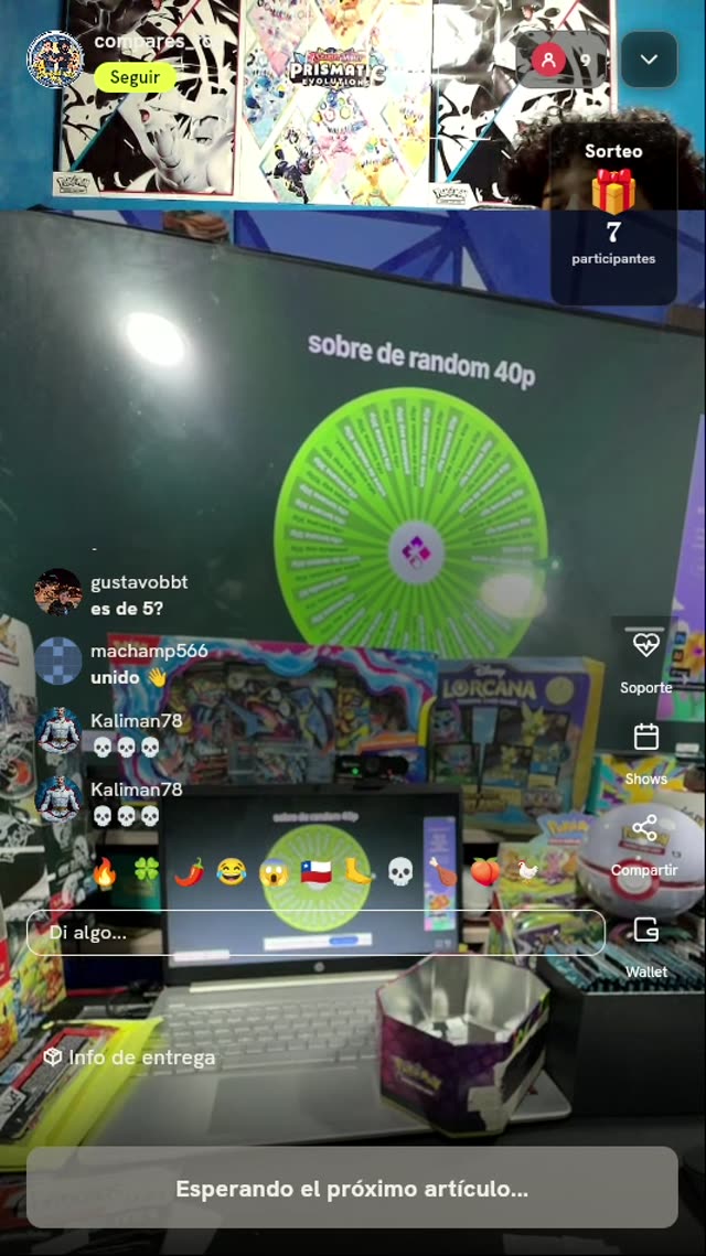 Giros en Ruleta de Sobres TCG