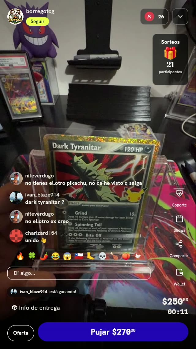 Carta Pokémon Dark Tyranitar Holo