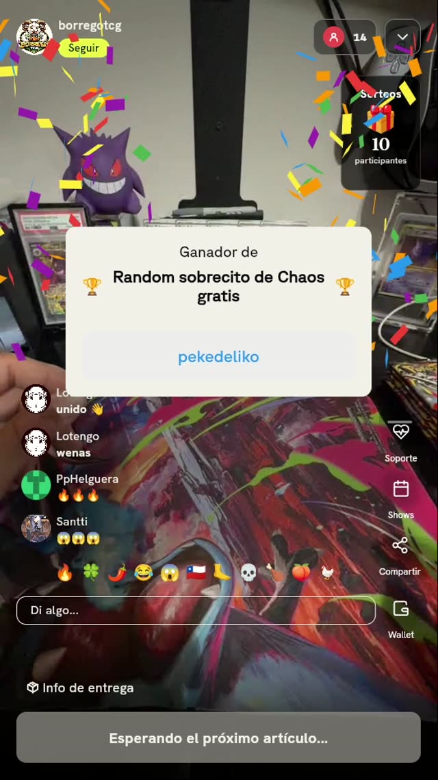 Sobrecito de Pokémon TCG Chaos