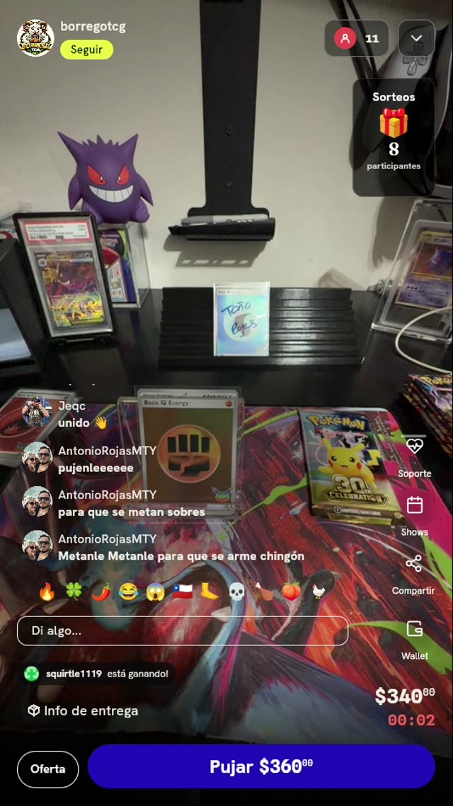 Carta Pokémon Energía Lucha Holográfica