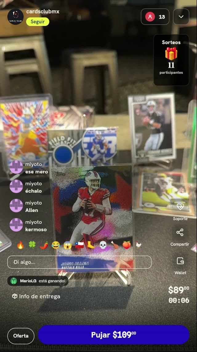 Carta Topps Josh Allen Buffalo Bills
