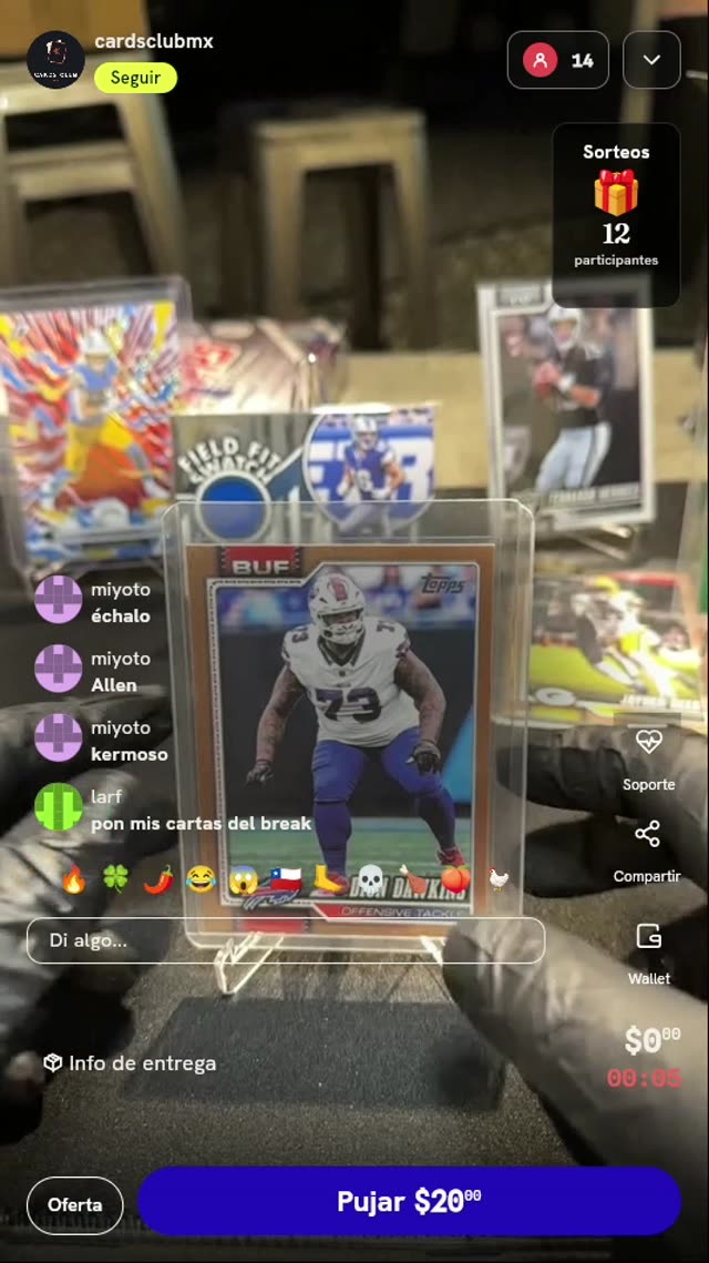 Tarjeta Dion Dawkins Buffalo Bills