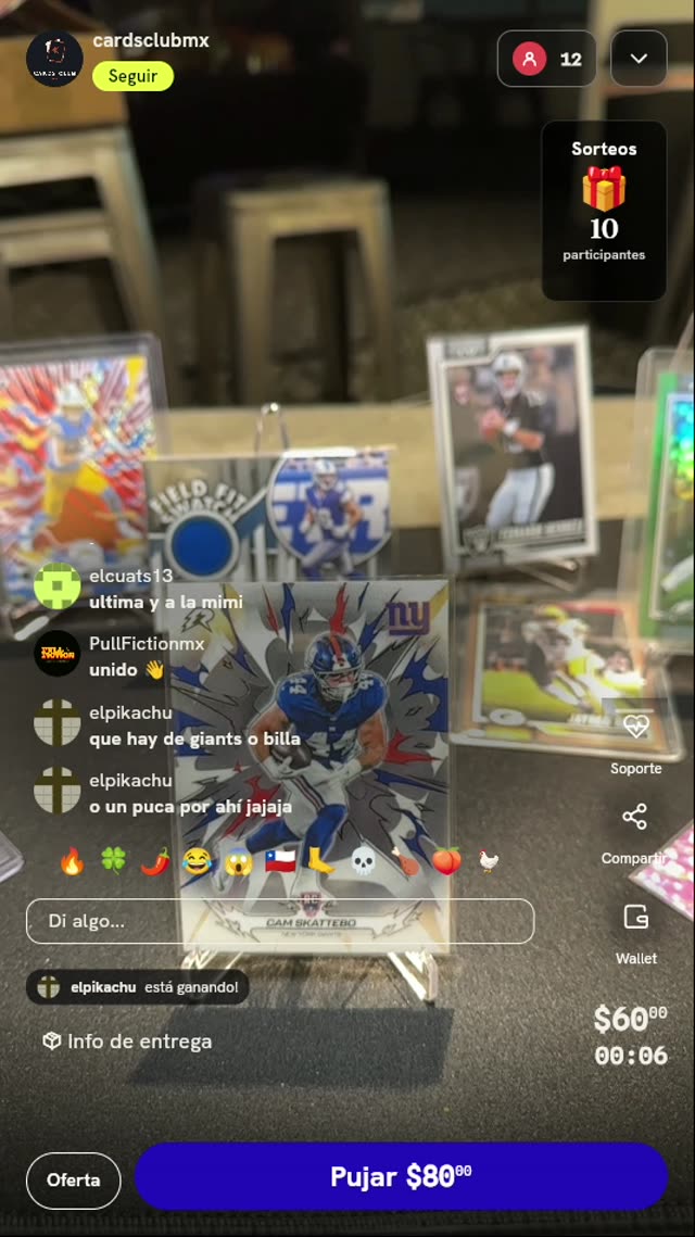 Carta Rookie Cam Skattebo Giants