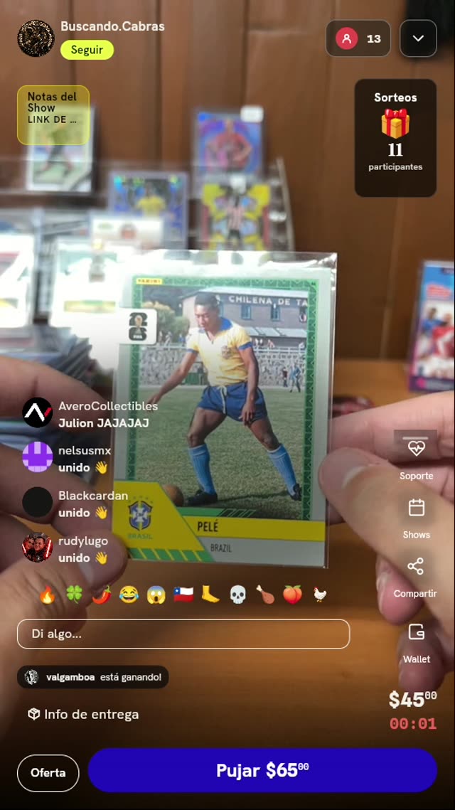 Estampa Panini de Pelé Brasil