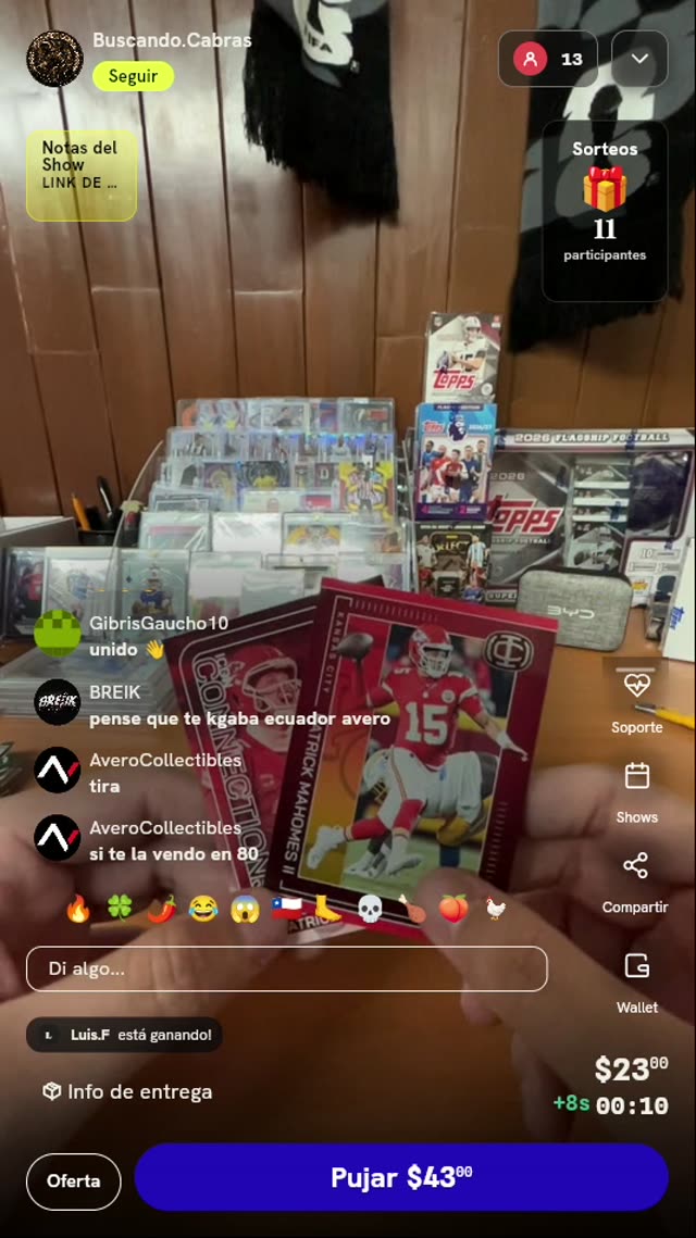 Cartas Patrick Mahomes Panini Icon Collection